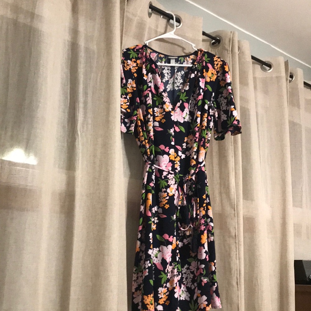 Navy floral dress